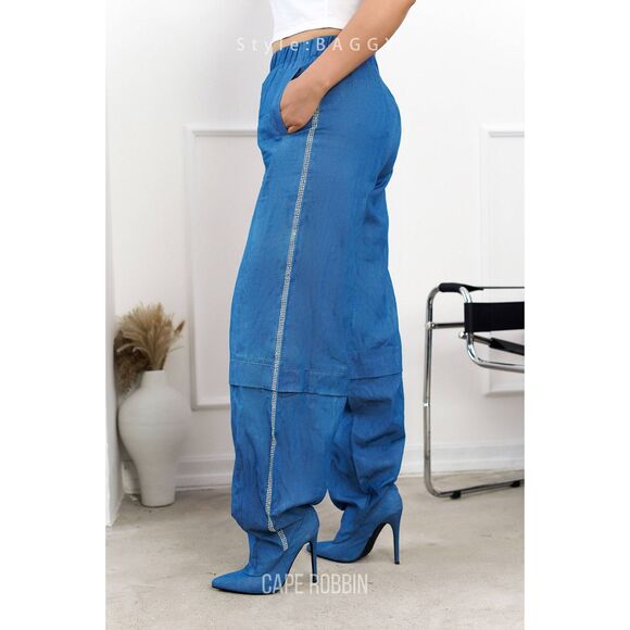 Cape Robbin Baggy Denim High Heel Pantaboots New! - Picture 1 of 6